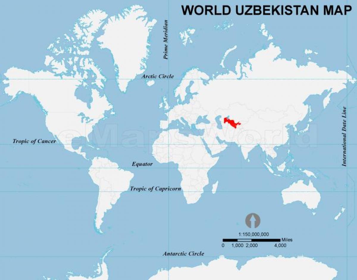 Το ουζμπεκιστάν θέση στον παγκόσμιο χάρτη