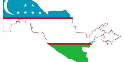 Χάρτης του Ουζμπεκιστάν σημαία 
