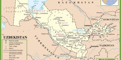 Χάρτης του Ουζμπεκιστάν πολιτική 